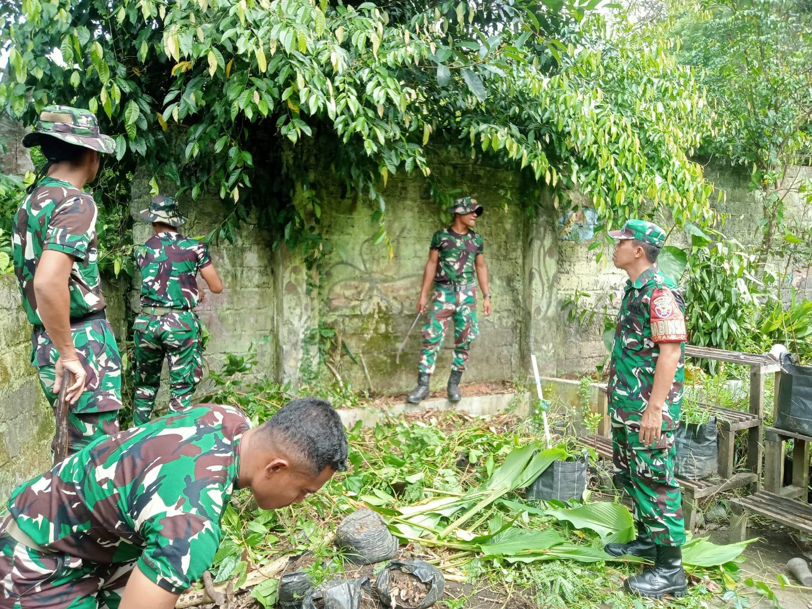 Kodim Gianyar dan Yonif Mekanis 741/GN Gelar Karya Bakti di Panti Asuhan Yappenatim