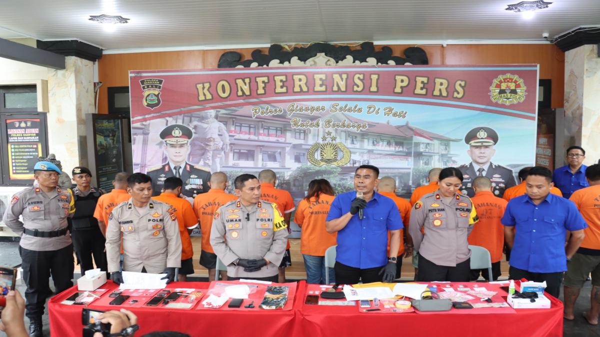 Polres Gianyar Ungkap Lima Kasus Narkoba, Amankan 10 Tersangka dan Barang Bukti Senilai Rp1,2 Miliar