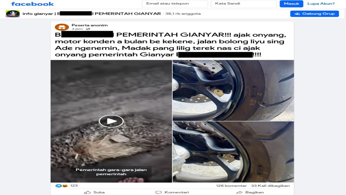 Viral Kendaraan Warga Rusak akibat Jalan Berlubang, Bupati Gianyar Sebut Masyarakat Sangat Berhak Marah