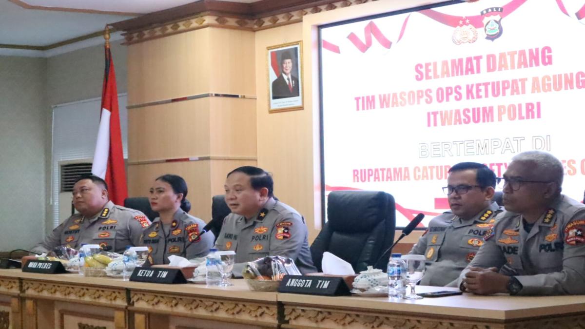 Wasops Itwasum Polri Tinjau Pelaksanaan Operasi Ketupat Agung 2025 di Polres Gianyar
